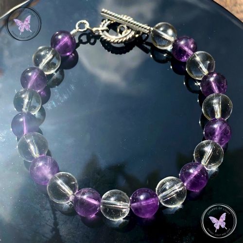 Amethyst & Clear Quartz Healing Bracelet